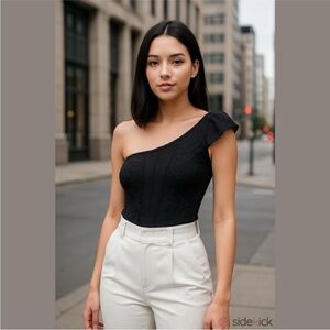 🛍Bundle sale🛍Urban Outfitters Black One-Shoulder Lace bodysuit nwot